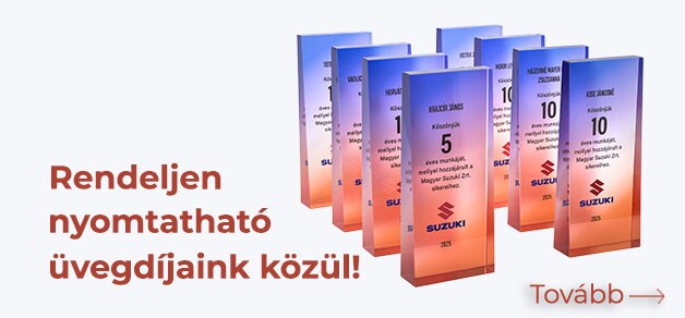 Hande üvegdíj kristálydíj UV nyomtatás