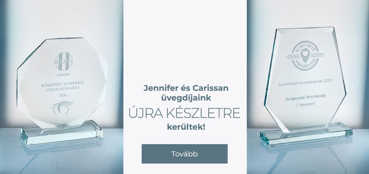 carissan Jennifer üvegdíj kristálydíj