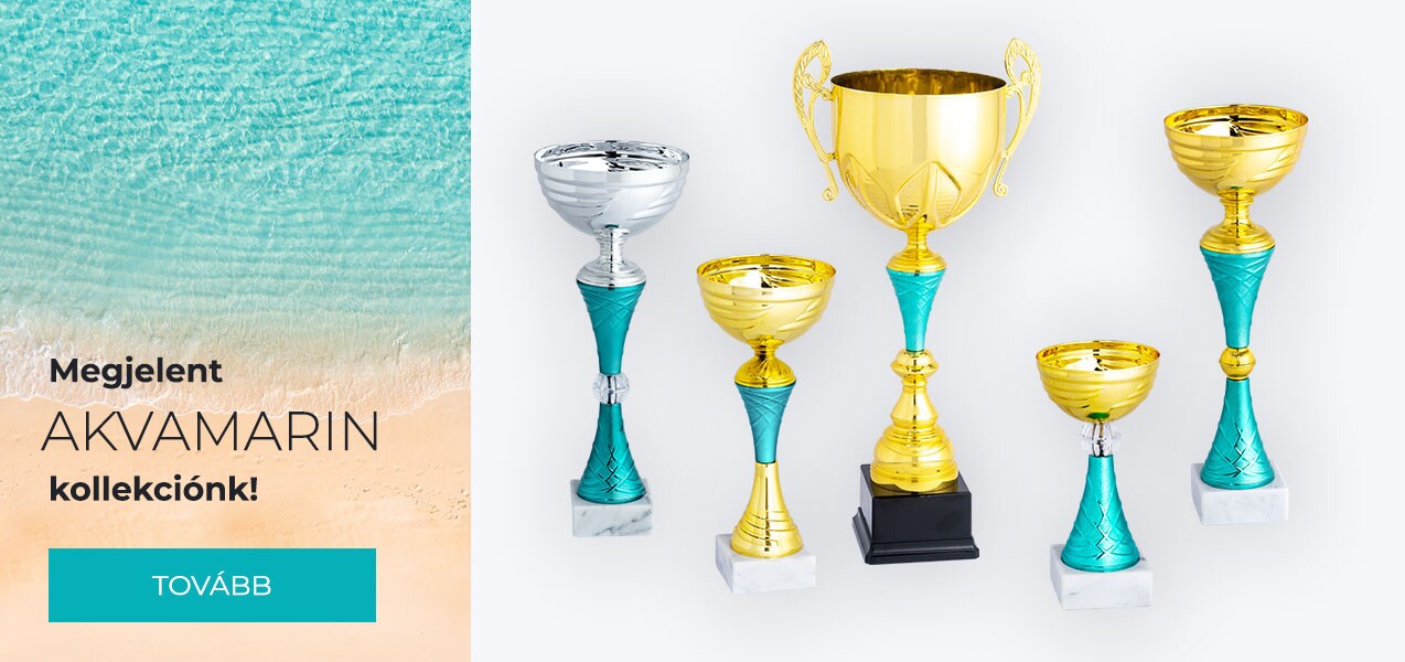 Akvamarin kék serlegek