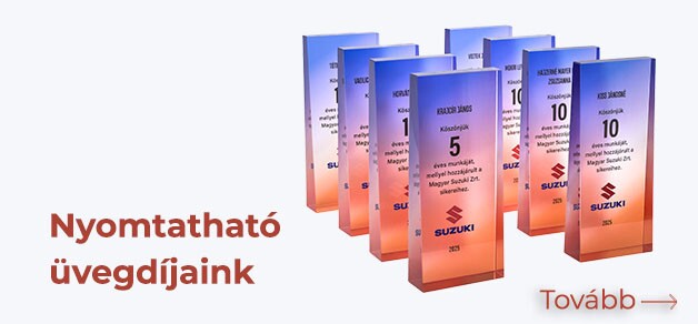 Nyomtatható üvegdíj kristálydíj plakett