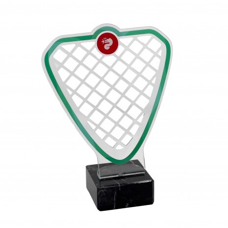 Standard akril díj. márvány talppal, széles