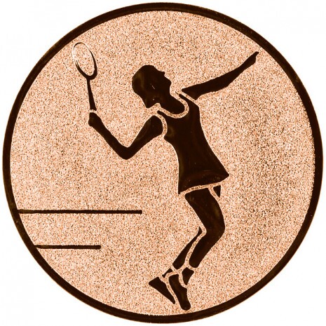 Tenisz (női) érembetét bronz 25 mm