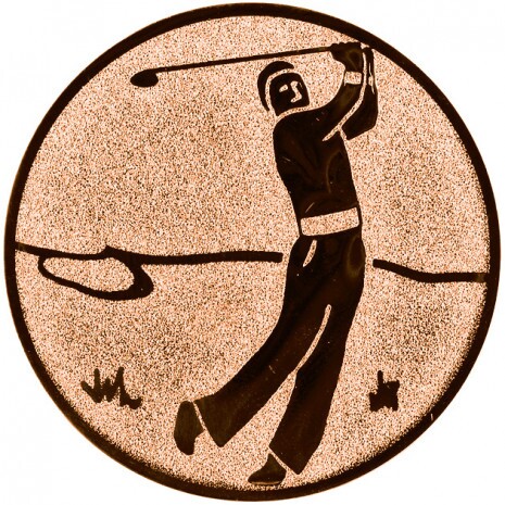 Golf érembetét bronz 25 mm