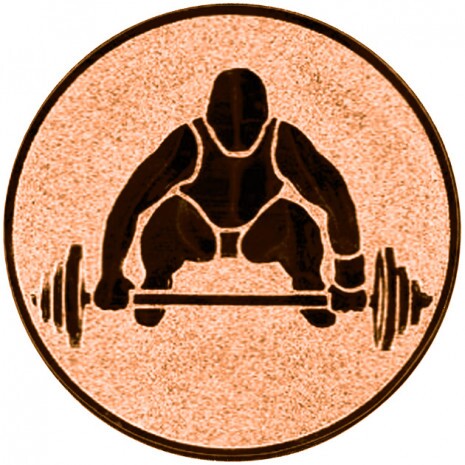 Súlyemelés érembetét bronz 25 mm