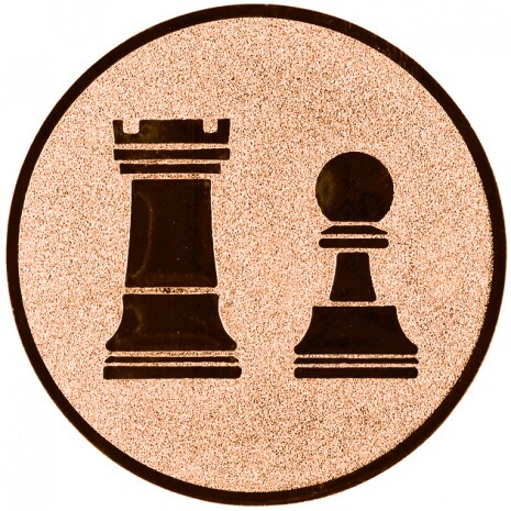 Sakk érembetét bronz 25 mm