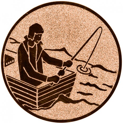 Horgászat (csónak) érembetét bronz 25 mm