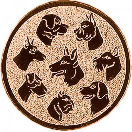Kutya érembetét bronz 25 mm