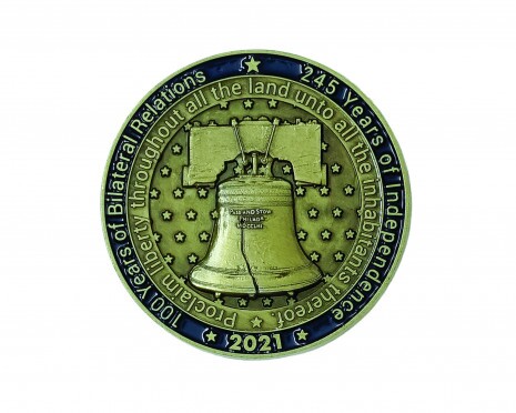 Egyedi zamak coin 50 mm, 1 színnel festve