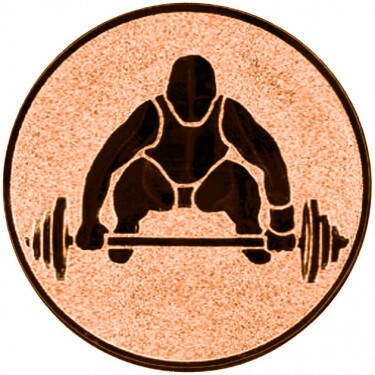 Súlyemelés érembetét bronz 25 mm