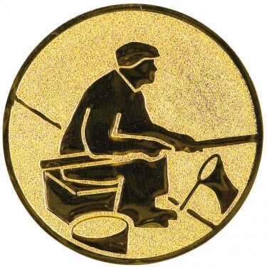 Horgászat (horgász) érembetét arany 25 mm