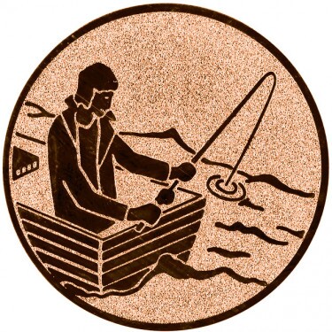 Horgászat (csónak) érembetét bronz 25 mm