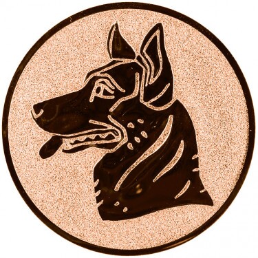 Kutya (német juhász) érembetét bronz 25 mm