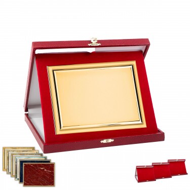 Bőrhatású plakett doboz bordó színben 23x19 cm