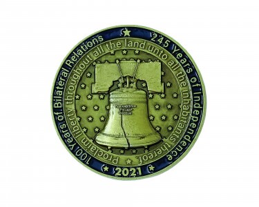 Egyedi zamak coin 50 mm, 1 színnel festve